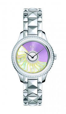 DIOR VIII GRAND BAL PLISSE SOLEIL STEEL MOP AND DIAMONDS 36MM - STEEL BRACELET Weight on left