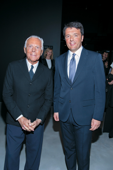 Italian Prime Minister Matteo Renzi and Giorgio Armani